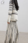 SWAYING/KNIT crochet stitched flower bud skirt SW22AW3B08 white/black grey